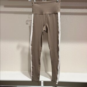 Tan Leggings with White Stripe